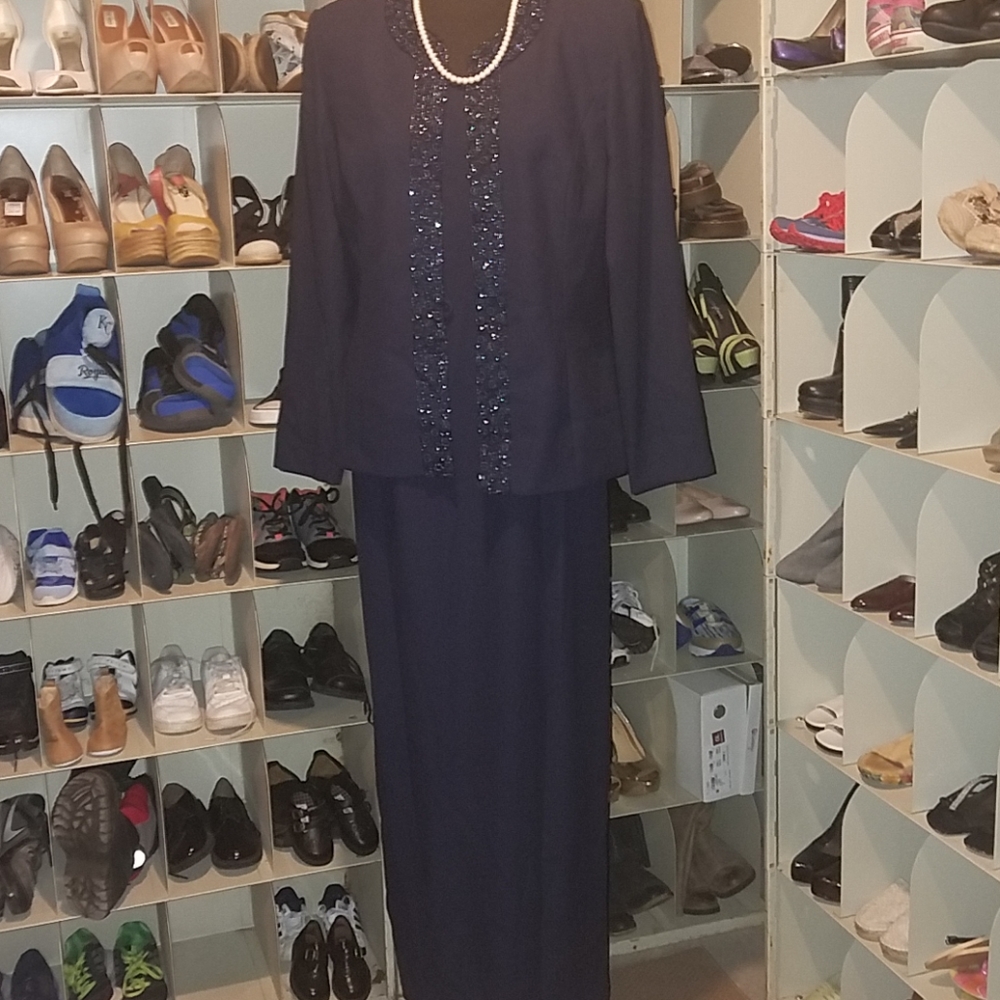 2pc Karen Miller navy formal dress size 12